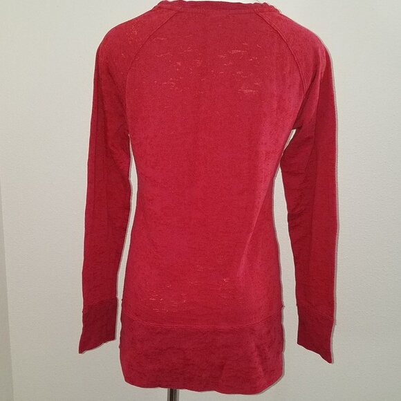 Boston Red Long-Sleeve Burnout Pullover Shirt Top Size Medium Camp David - Picture 4 of 6
